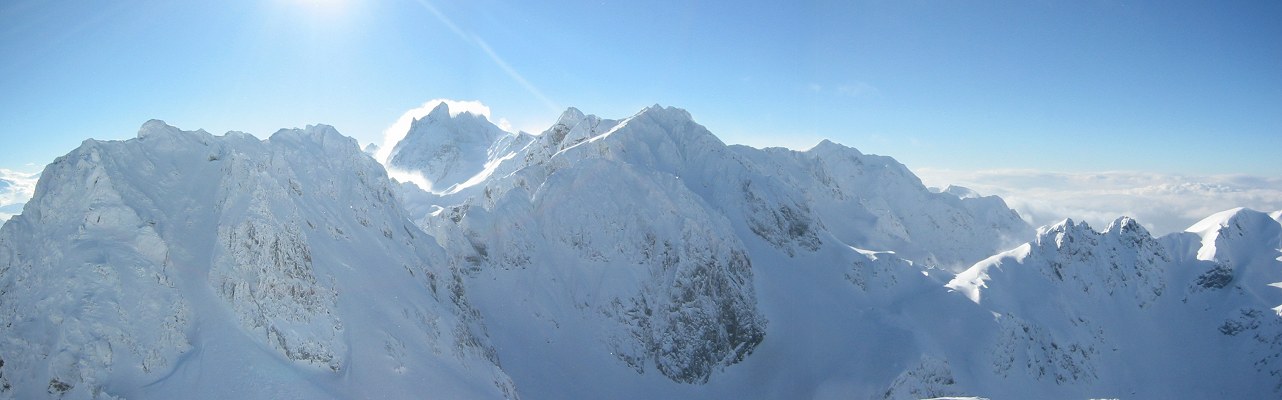 #7 Panoramique au sommet : Vue magnifique d Panoramique au sommet : Vue magnifique d'en haut, pointe sud, grand pic, sommet colomb, rocher de l'Homme, grand replomb...