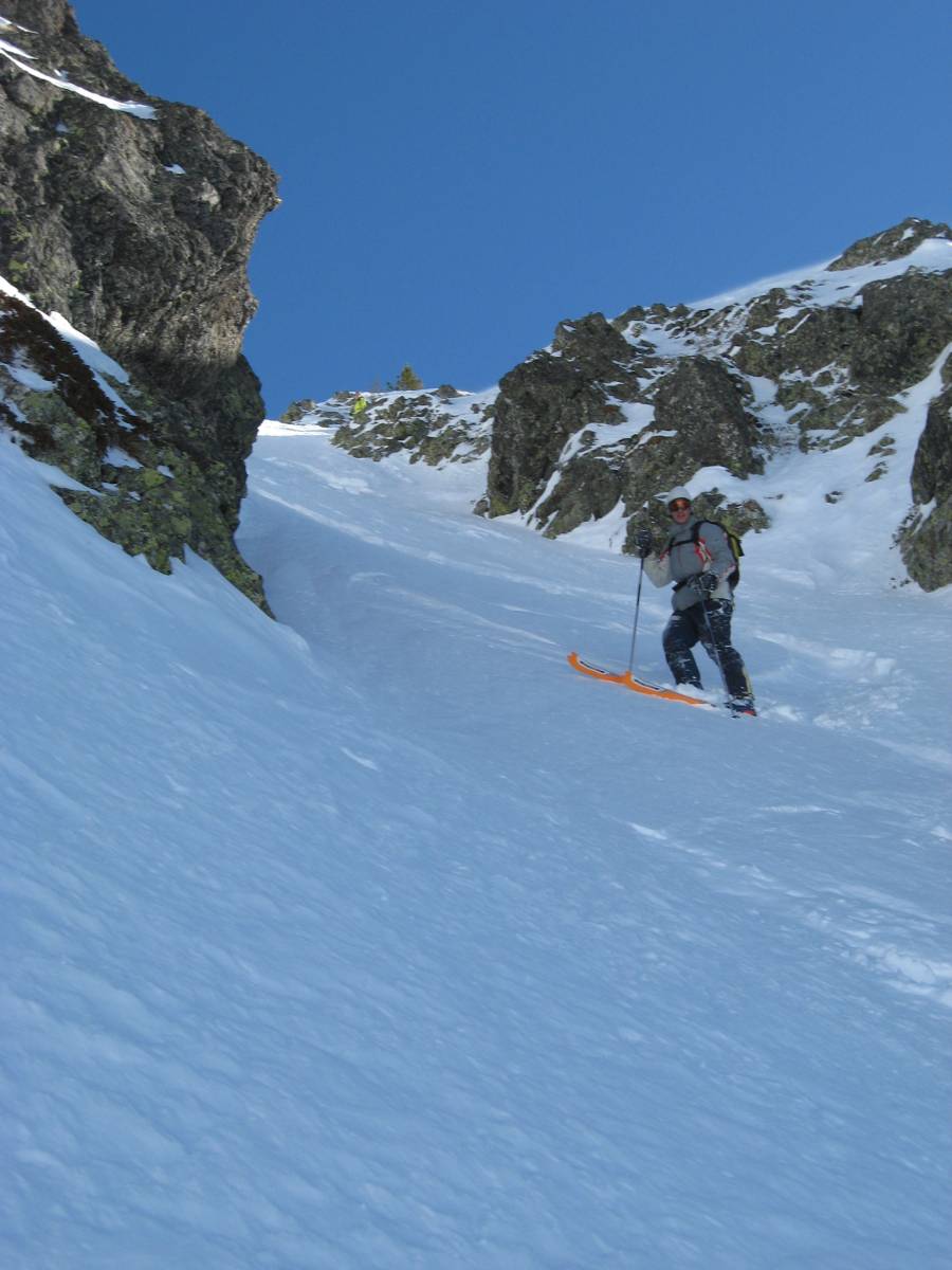 #5 Couloir du Tabor : Pascal lutte dans la croutée... ça change des pistes ! Couloir du Tabor : Pascal lutte dans la croutée... ça change des pistes !