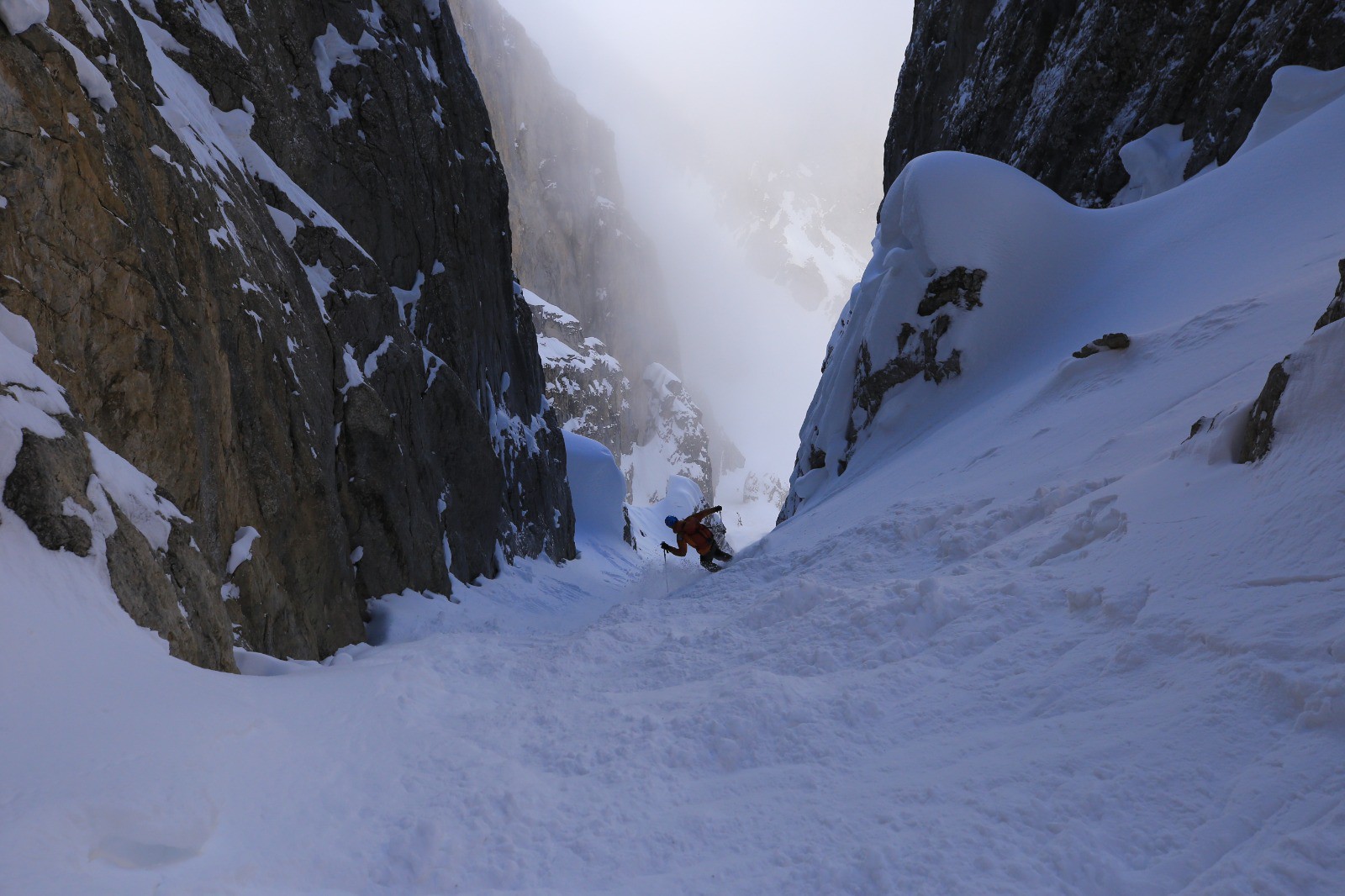 Le haut de la descente finale de la brèche