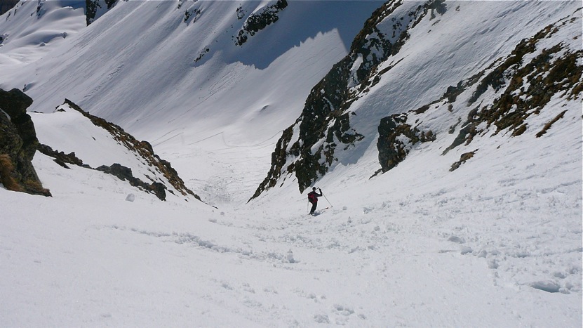 Un couloir sud : Notre variante aprés le point 2459m