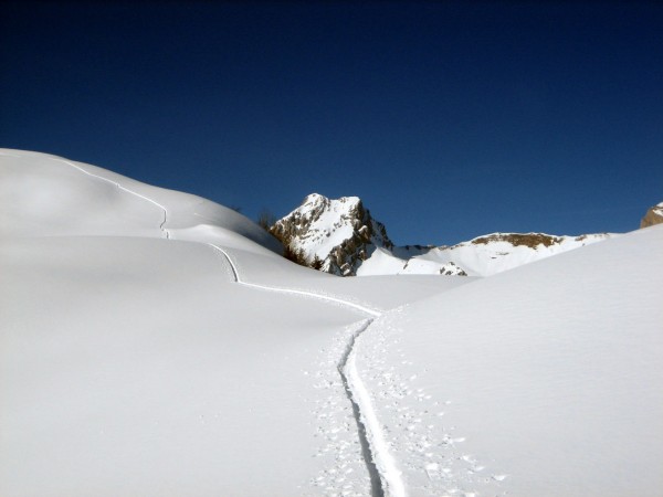#6 Croix d Croix d'Almet : La trace de remontée à la Pointe de Deux Heures devant Pointe Blanche.