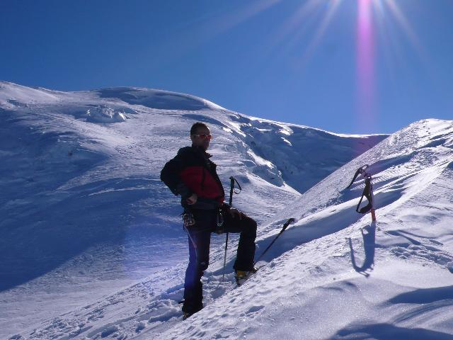 #3 Couloir castor : laurent sur l Couloir castor : laurent sur l'arete du Gouter .