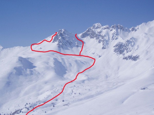 #1 Roc rouge : Les 2 itinéraires décrits: face nord-est et versant sud; l Roc rouge : Les 2 itinéraires décrits: face nord-est et versant sud; l'un, l'autre ou les 2...