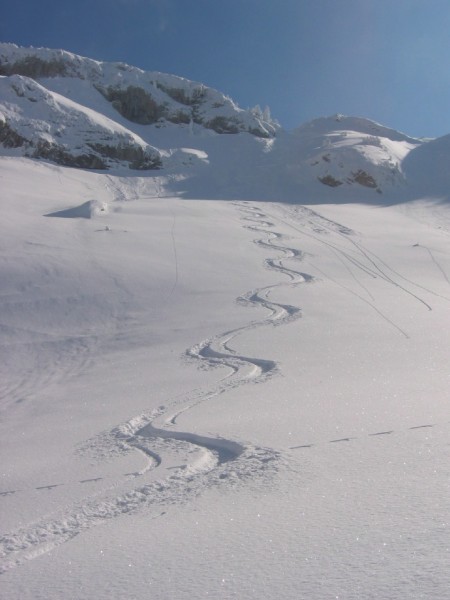 #4 Couloir du Dôme de Bellefond : Belle poudreuse sous Bellefond Couloir du Dôme de Bellefond : Belle poudreuse sous Bellefond