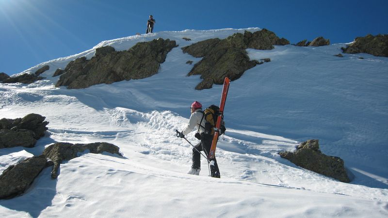 La Rosiere NE : arrivée de Marc au col. Al surveille ses ouailles...