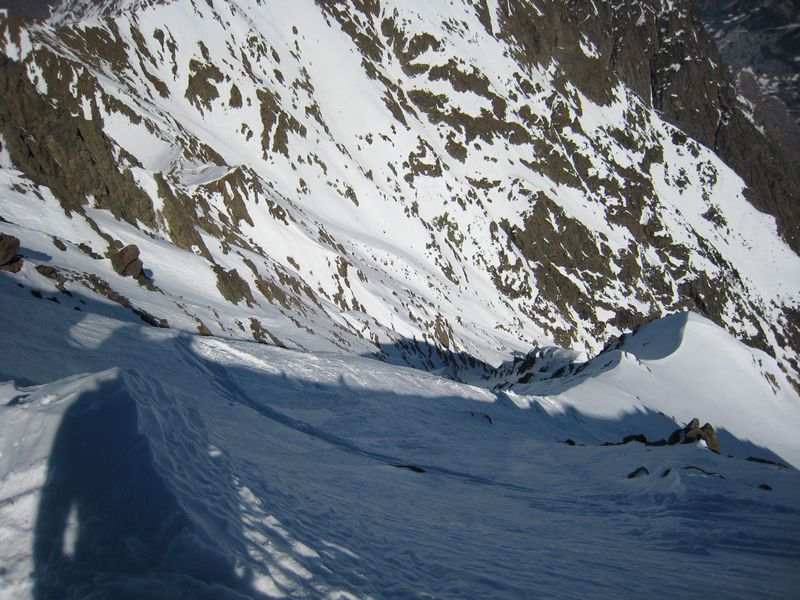 La Rosiere NE : le couloir vu d'en haut