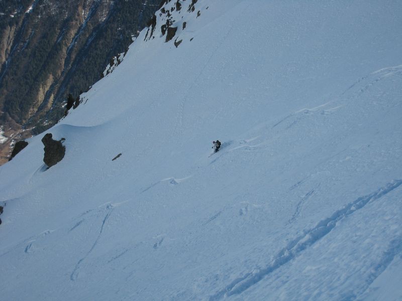 La Rosiere NE : sequence trace pour Marc dans le bas du couloir