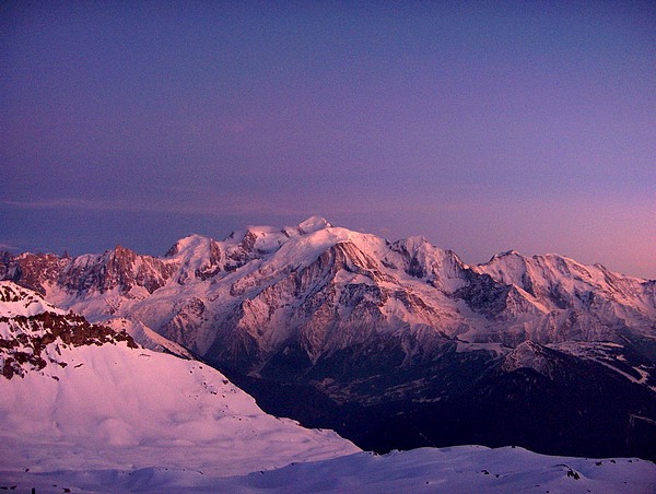 Avant la nuit : Dernière photo avant la nuit sur le Mont Blanc