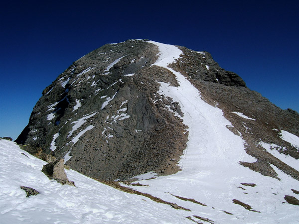 #8 Chersogno : Peut de neige dans la pente sommitale Chersogno : Peut de neige dans la pente sommitale