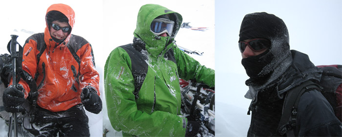 #1 Tempête : Peter, Palmito et Remy subissent les rafales de vent sous la crête de la Ponsonnière. Tempête : Peter, Palmito et Remy subissent les rafales de vent sous la crête de la Ponsonnière.
