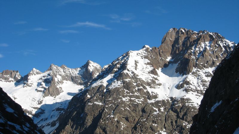 Dibona et Tete du Rouget : le soleil fait rougeoyer tout ces beaux sommets