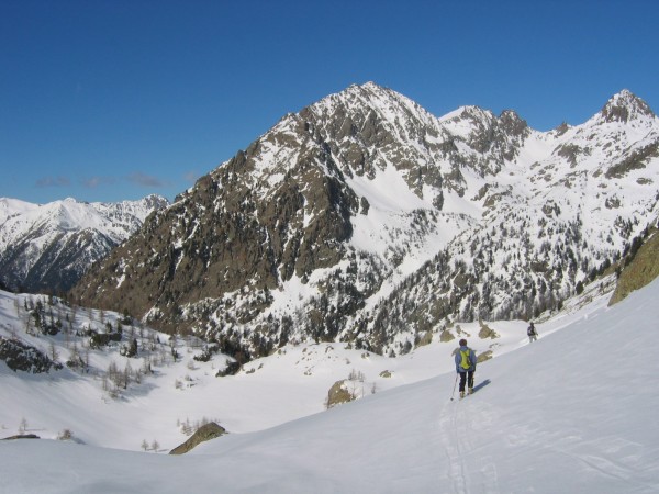 redescente : en arrivant sur le lac de Trecolpas