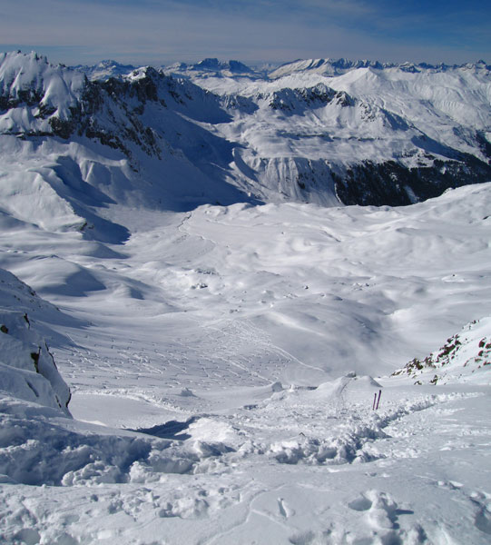 Col des Tufs : Pentes sous le col.