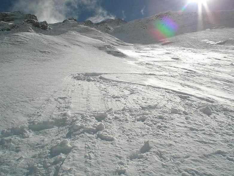 bonne neige dans du 45 ° : Partie de la descente le plus facile et la meilleur  en condition