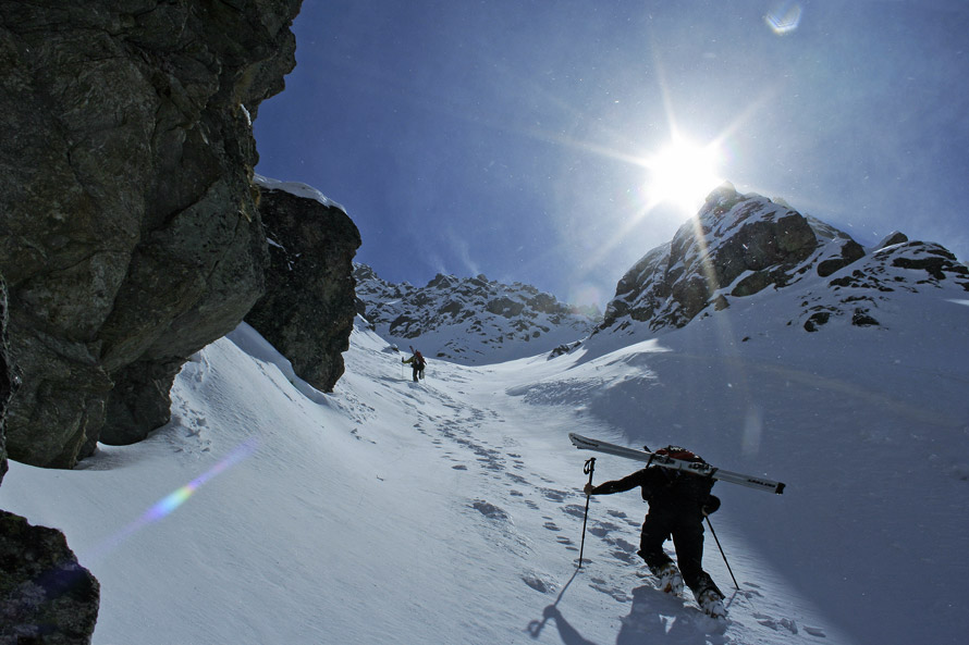 #1 Mt Jovet Couloir NW : Partie supérieure du couloir. Mt Jovet Couloir NW : Partie supérieure du couloir.