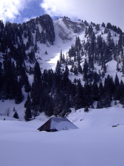 #4 La cave sous la Bade : Neige de rêve la où le vent n La cave sous la Bade : Neige de rêve la où le vent n'a pas pu opérer.
Belle corniche en haut du couloir