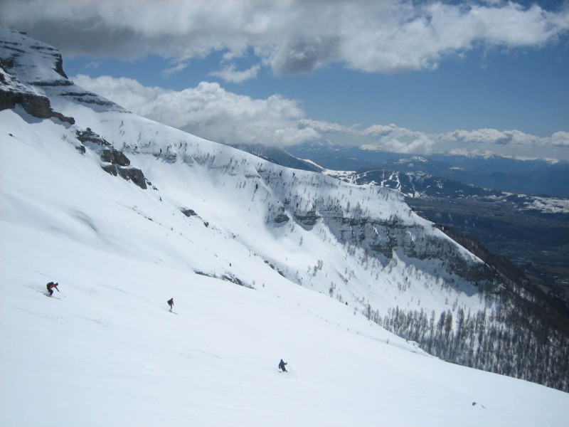 Vieux Chaillol : A la descente face Sud sous le col de la Pisse.