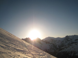 Couché de soleil : Couché de soleil sur le glacier du Tour