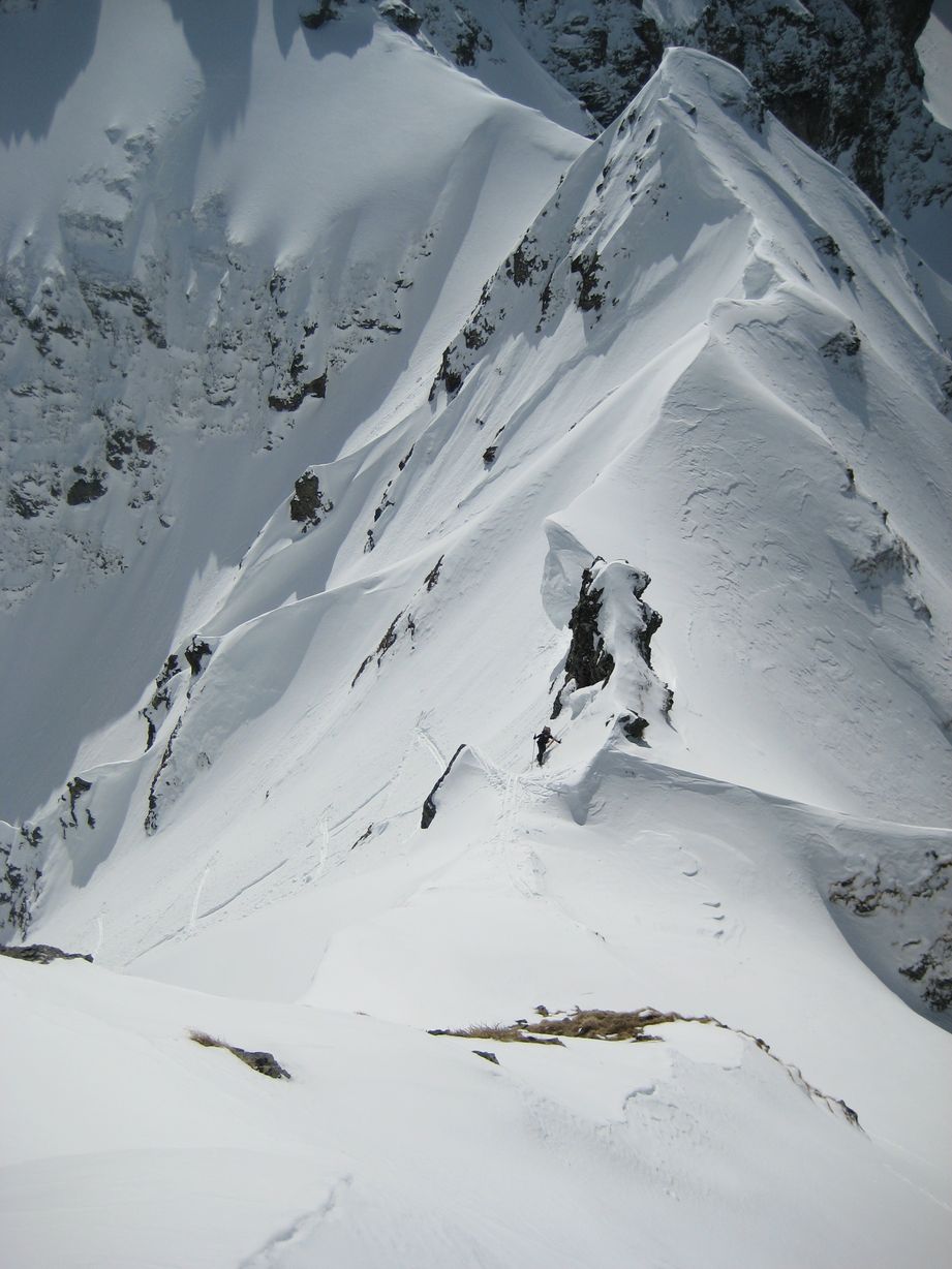 #2 Accès sommet : "Branche" de droite du couloir Est puis petit passage en Ouest pour le sommet du Barlet Accès sommet : "Branche" de droite du couloir Est puis petit passage en Ouest pour le sommet du Barlet