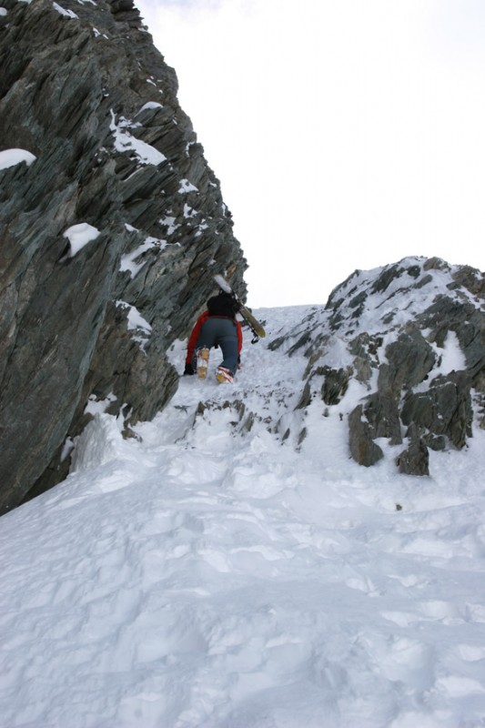 #5 Couloir oriental : Rémi dans la partie scabreuse Couloir oriental : Rémi dans la partie scabreuse