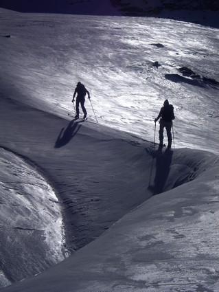Raid Hte tarentaise3 : Neige lustrée et soleil de plomb sur le glacier des sources de l'Arc