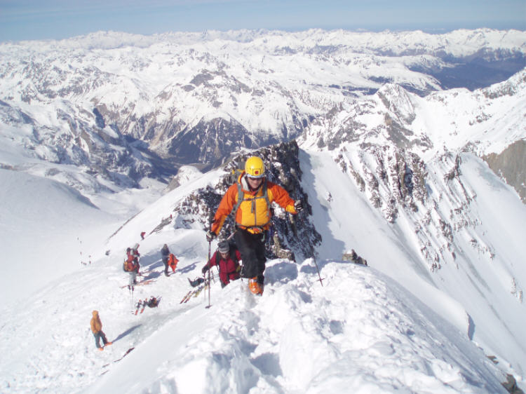 vue du sommet : Arête de la Grande Casse et en fond la moyenne et la petite face Nord .