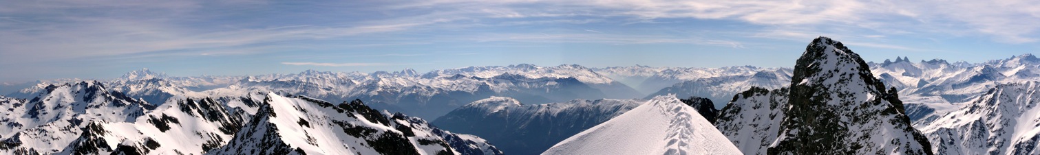 Depuis la pointe : Du Mont Blanc aux aiguilles d'Arves