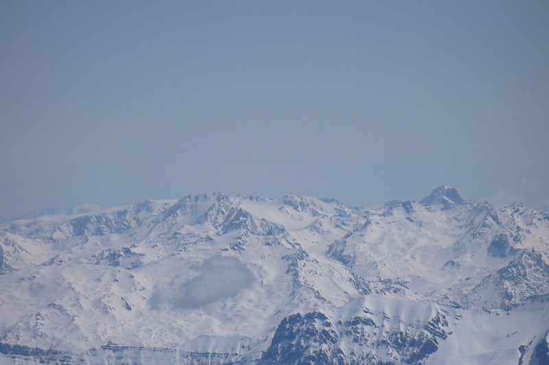 Chavière : Zoom sur le Glacier de Chavière depuis le Pic du lac Blanc (plus connu sous le nom Pic Blanc).