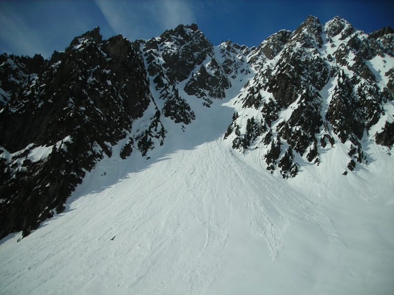 #3 Bis du couloir : Couloir en Y des Rochers de la Barme, d Bis du couloir : Couloir en Y des Rochers de la Barme, d'un peu plus près.