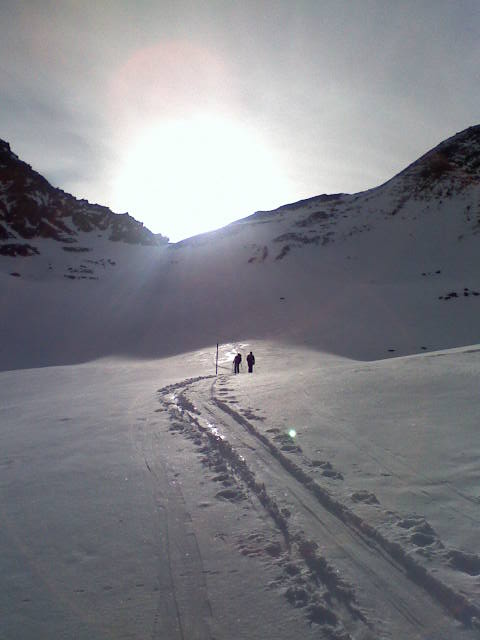 Le Grand Col au matin : Nous quittons les Arcs 2000 pour des paysages + sauvages