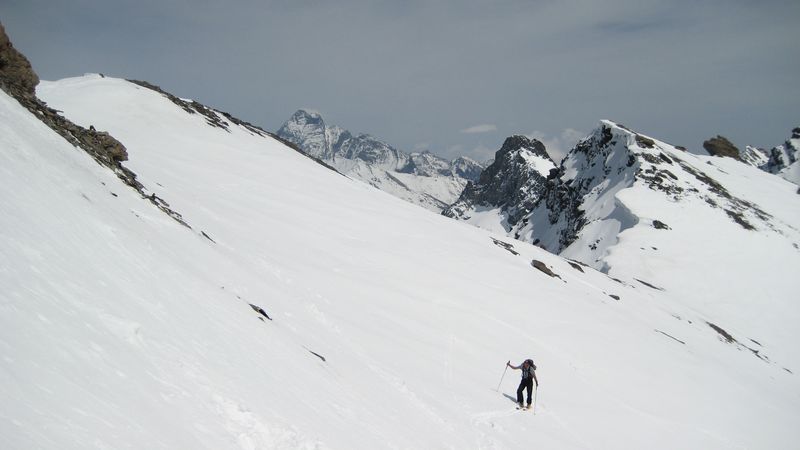 Tête du Longet : Derniers mètres en fond de Viso.