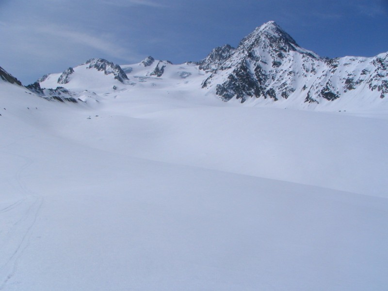 Glacier de Gébroulaz : vue depuis le bas du Glacier