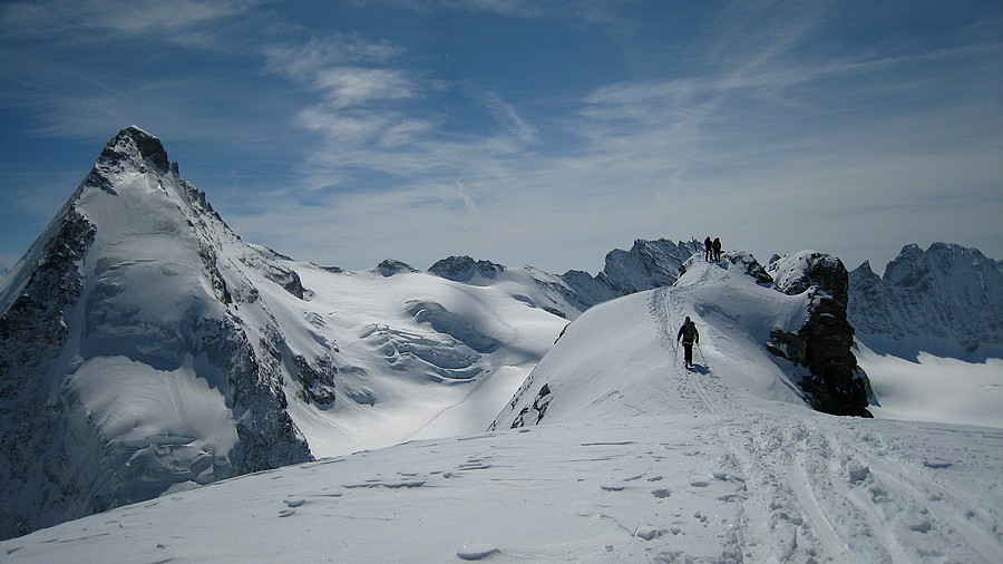 Tête de Valpelline : Et voilà, une vue imprenable sur le monstre d'Hérens, et sur sa droite l'épaule qui se fait très bien à ski