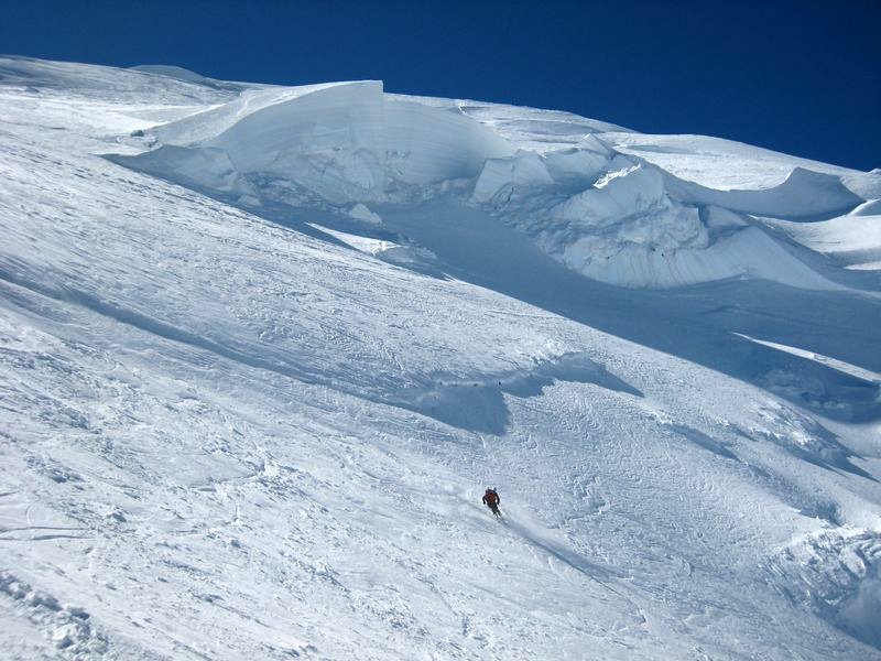 Mont Blanc Face N : entree dans l'itineraire de la Rampe