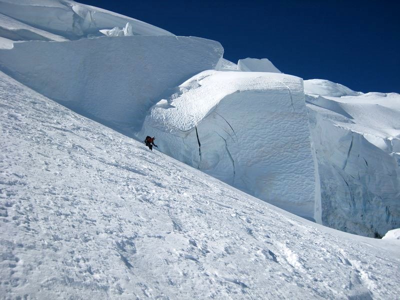 Mont Blanc Face N : Etienne tout petit et Serac tout grand