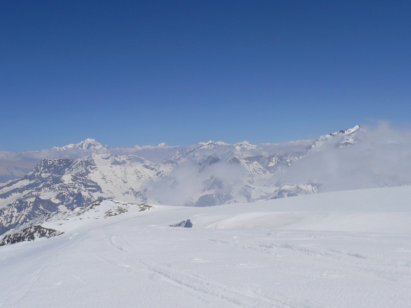 #5 Dome des Nants : Mt Blanc, Pourri, Grande Casse dans le rétroviseur. Dome des Nants : Mt Blanc, Pourri, Grande Casse dans le rétroviseur.