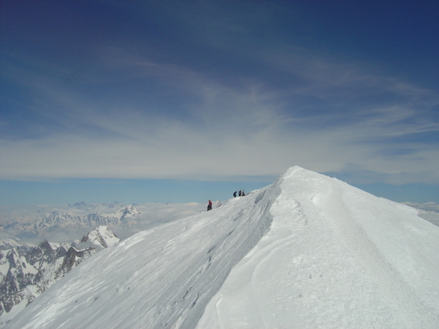 Mont Blanc : Départ direct du sommet dans la face N