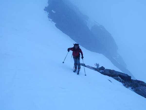 Grande Casse : Toune qui négocie les premiers passages raides vers 2800m.