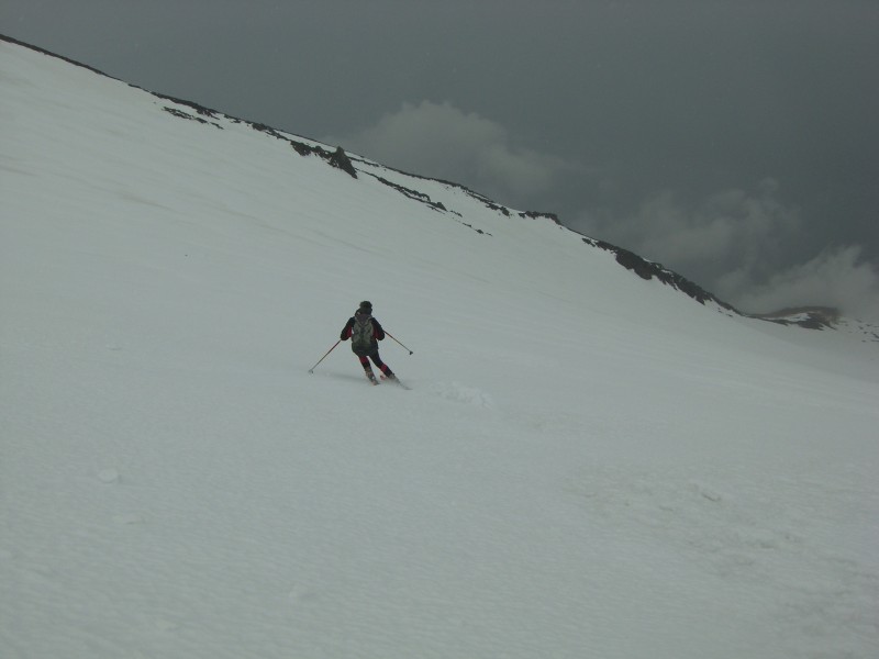 descente : bonne neige, mais le mauvais temps est là.