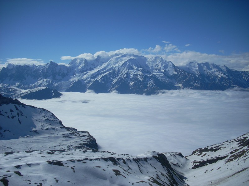 Mont Blanc et mer de nuages : Finalement, il fait très beau en haut !