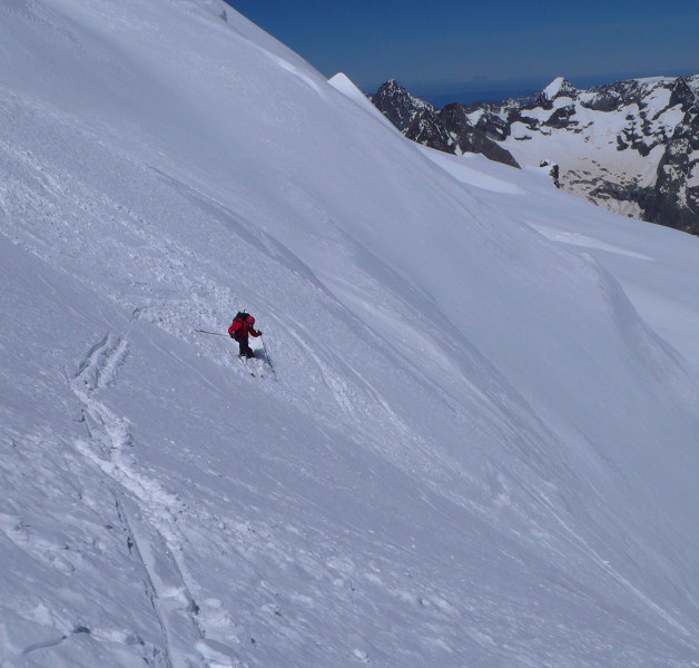 Dôme des Ecrins : Dommage de la descente tardive