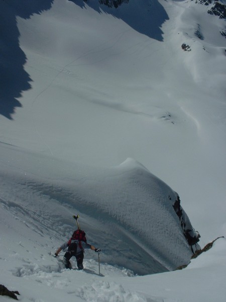#5 Sortie au col de la Balmette : Arrivée au col de la Balmette avec en fond le glacier de Freydane. Sortie au col de la Balmette : Arrivée au col de la Balmette avec en fond le glacier de Freydane.