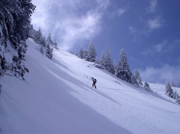 Paysages hivernaux : Jeroen à travers des paysages hivernaux... Assez surprenant un 11 Avril en Chartreuse!