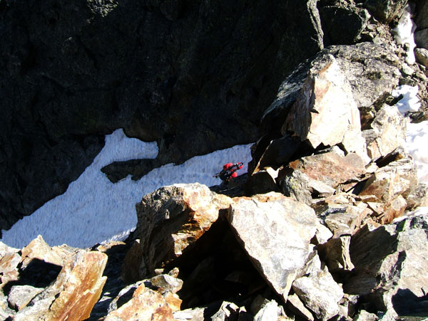#5 Brocan : L Brocan : L'Italien nous dit que la neige ne vaut rien et qu'il vaut mieux choisir une des autres possibilité de descente.