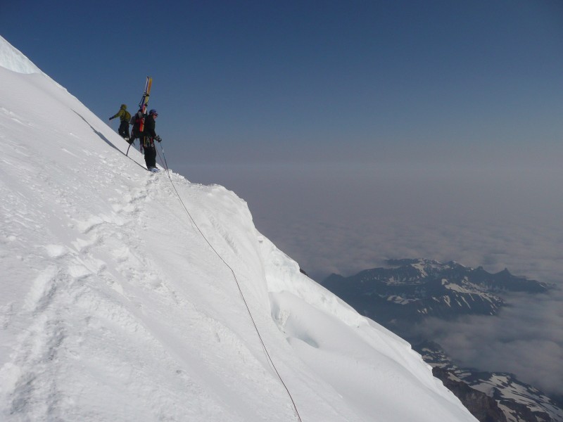 #5 Glacier Emmons : Passage de l Glacier Emmons : Passage de l'une des crevasses/rimayes