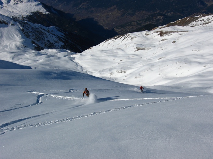 Cime du Grand Vallon : Pedro et Jip dans la face N