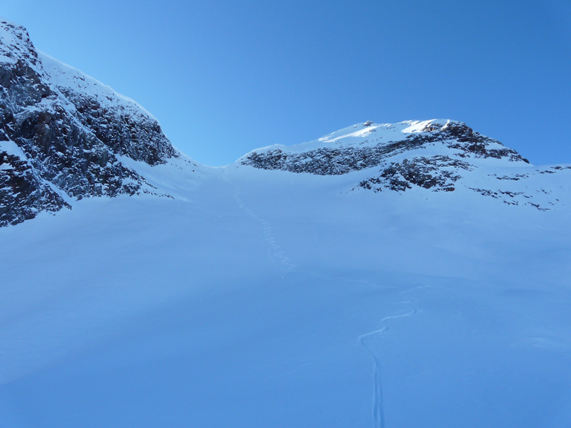 #7 versant nord : corniche et sommet de la pente versant nord : corniche et sommet de la pente