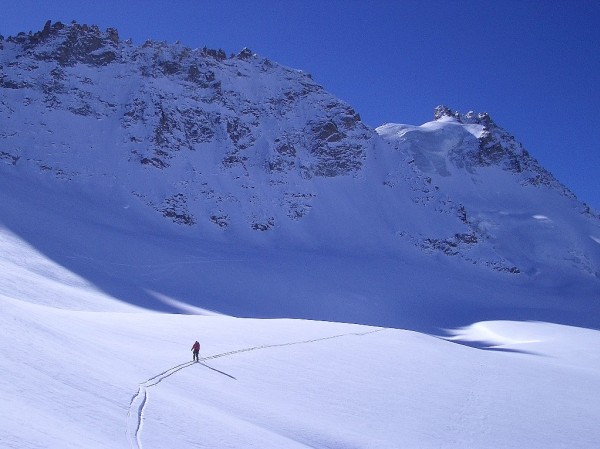 #3 Descente tranquilel : La combe du glacier de Montandayné, facile, permet une descente sympathique dans un paysage grandiose. Descente tranquilel : La combe du glacier de Montandayné, facile, permet une descente sympathique dans un paysage grandiose.