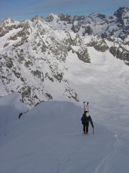 Arête sommitale : En remontant l'arête sommitale des "Agneaux blancs"