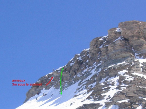 #4 sous le sommet : en vert le vol de Bernard sous le sommet : en vert le vol de Bernard